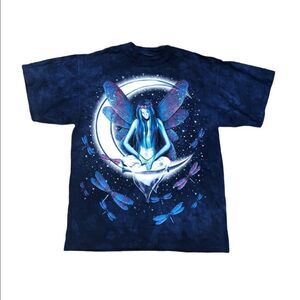 VINTAGE 2003 The Mountain Graphic T Shirt ‘Moon Fairy’ XL Blue